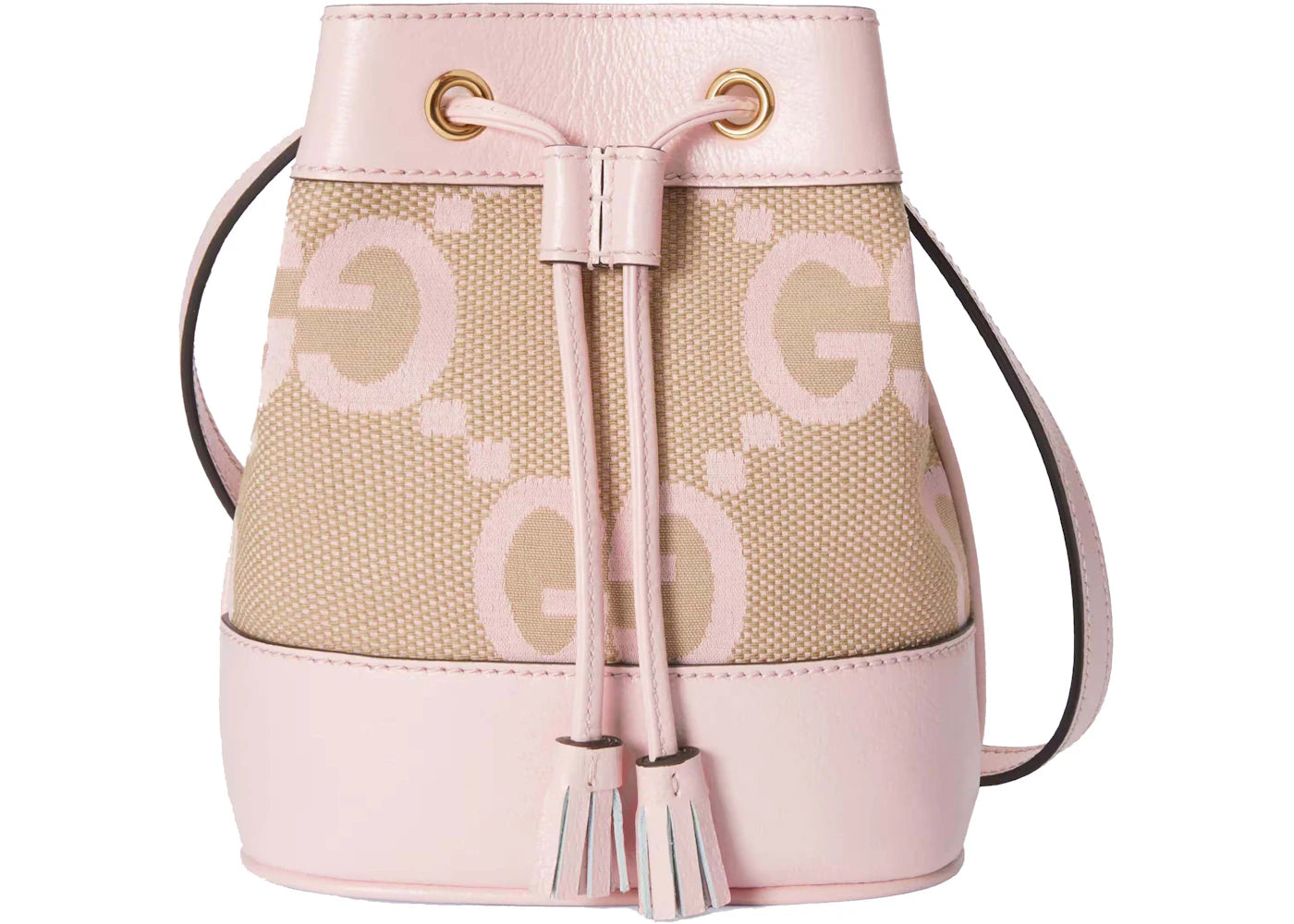 Gucci Ophidia Jumbo GG Mini Bucket Bag Camel/Light Pink