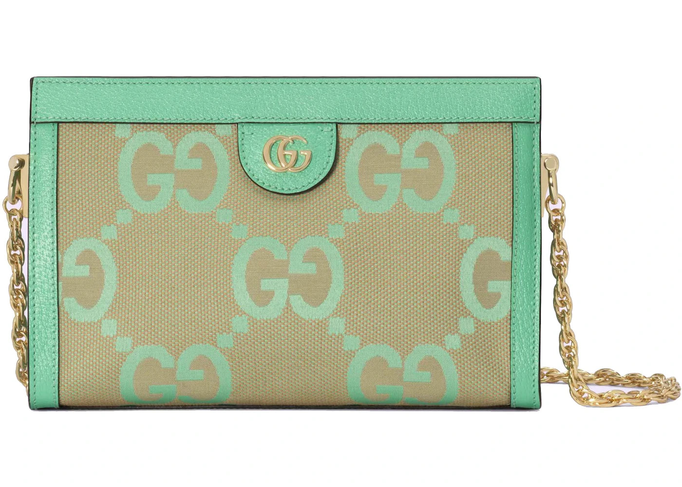 Gucci Ophidia Jumbo GG Small Shoulder Bag Beige/Green Mint