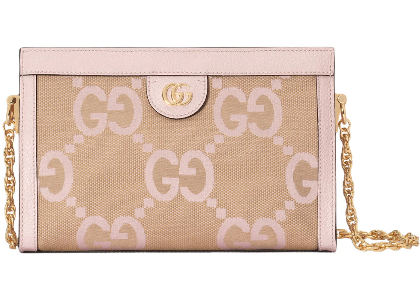 Gucci Ophidia Jumbo GG Small Shoulder Bag Camel/Light Pink