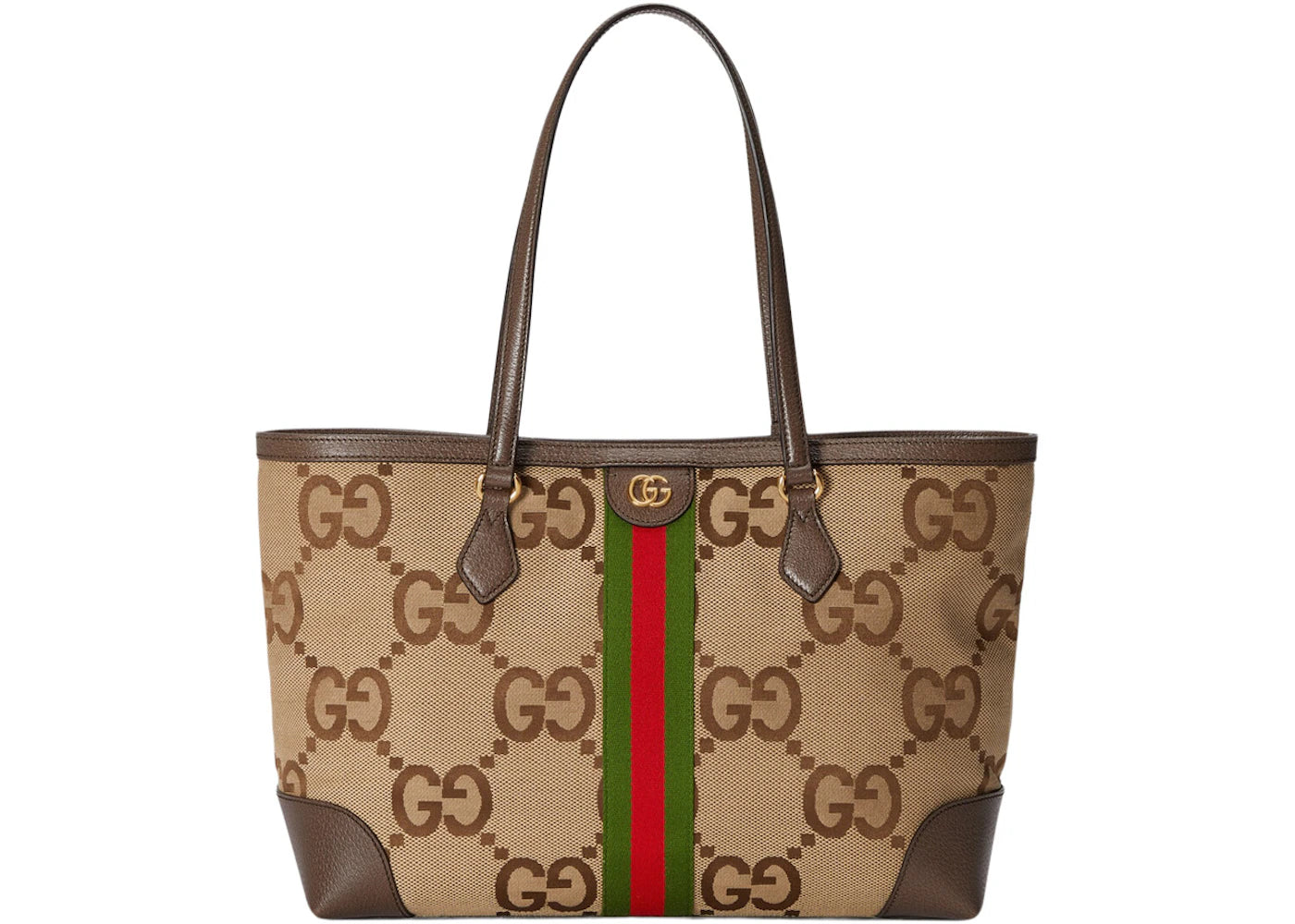 Gucci Ophidia Tote Bag Medium Jumbo GG Camel/Ebony/Red/Green