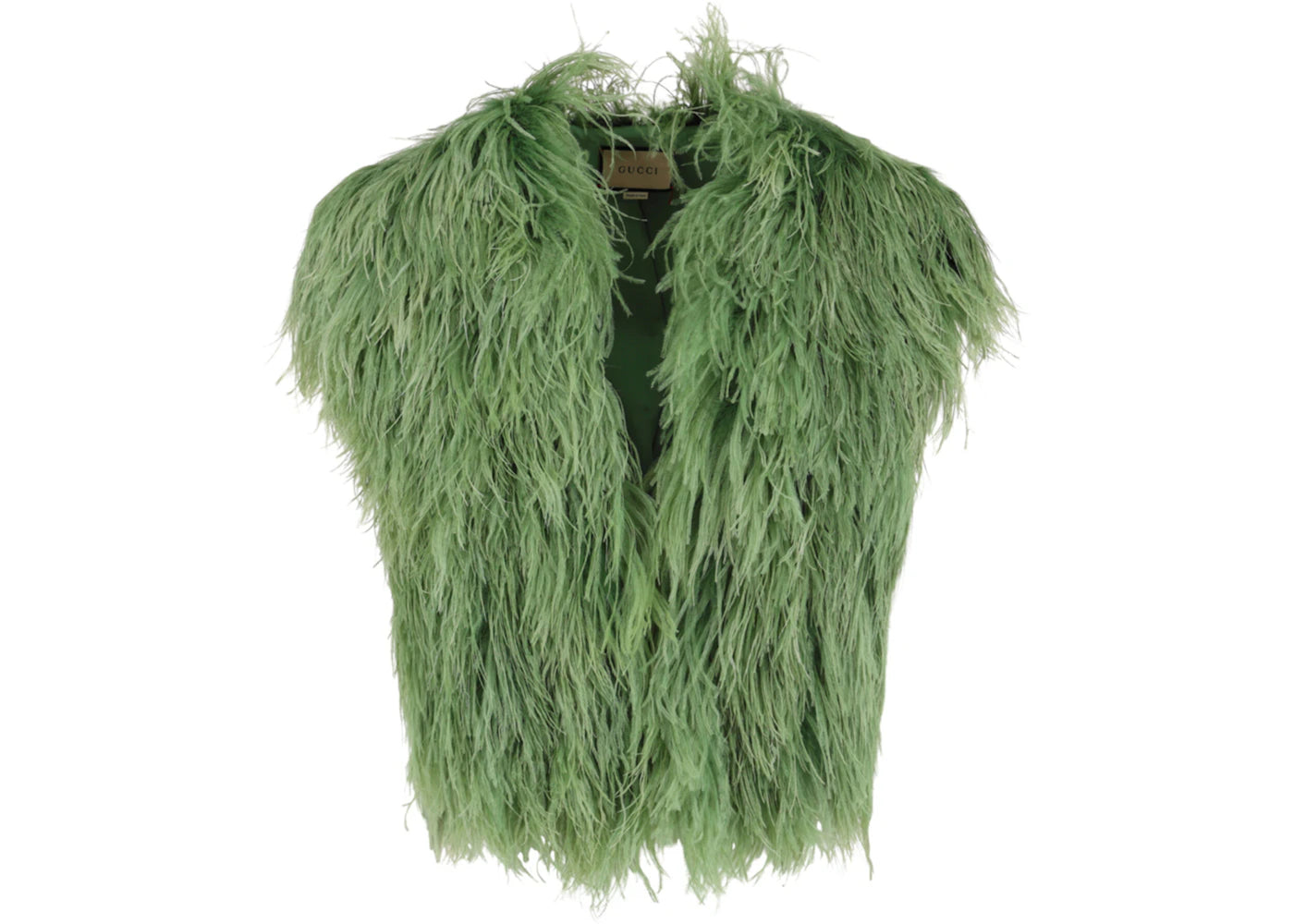 Gucci Ostrich Feather Vest Green