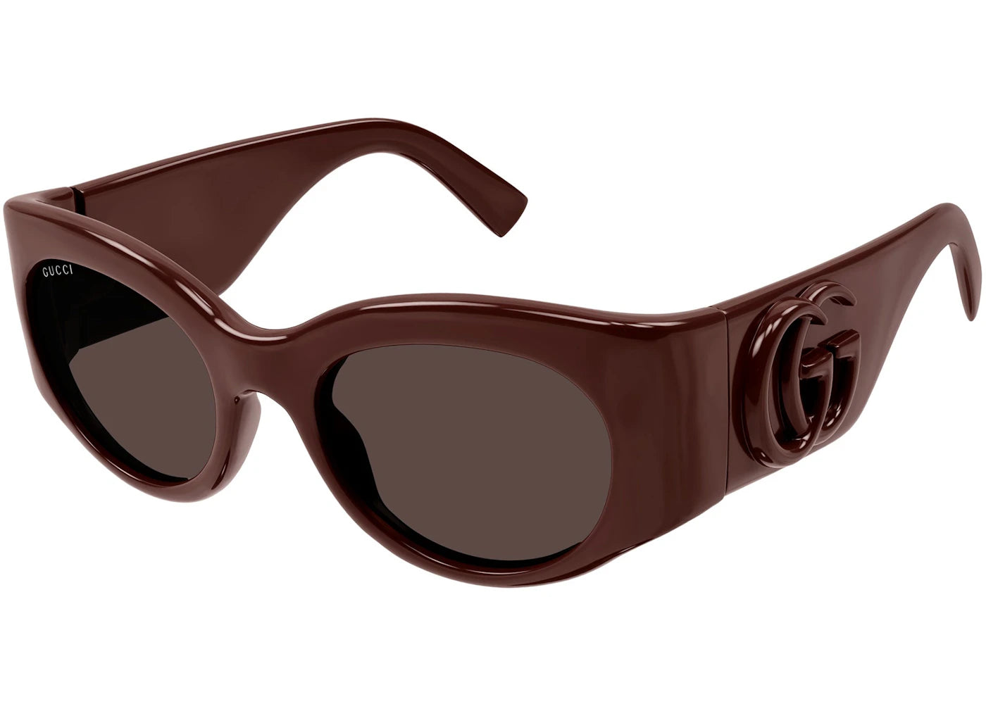 Gucci Oval Sunglasses Burgundy/Brown (GG1544S-002)