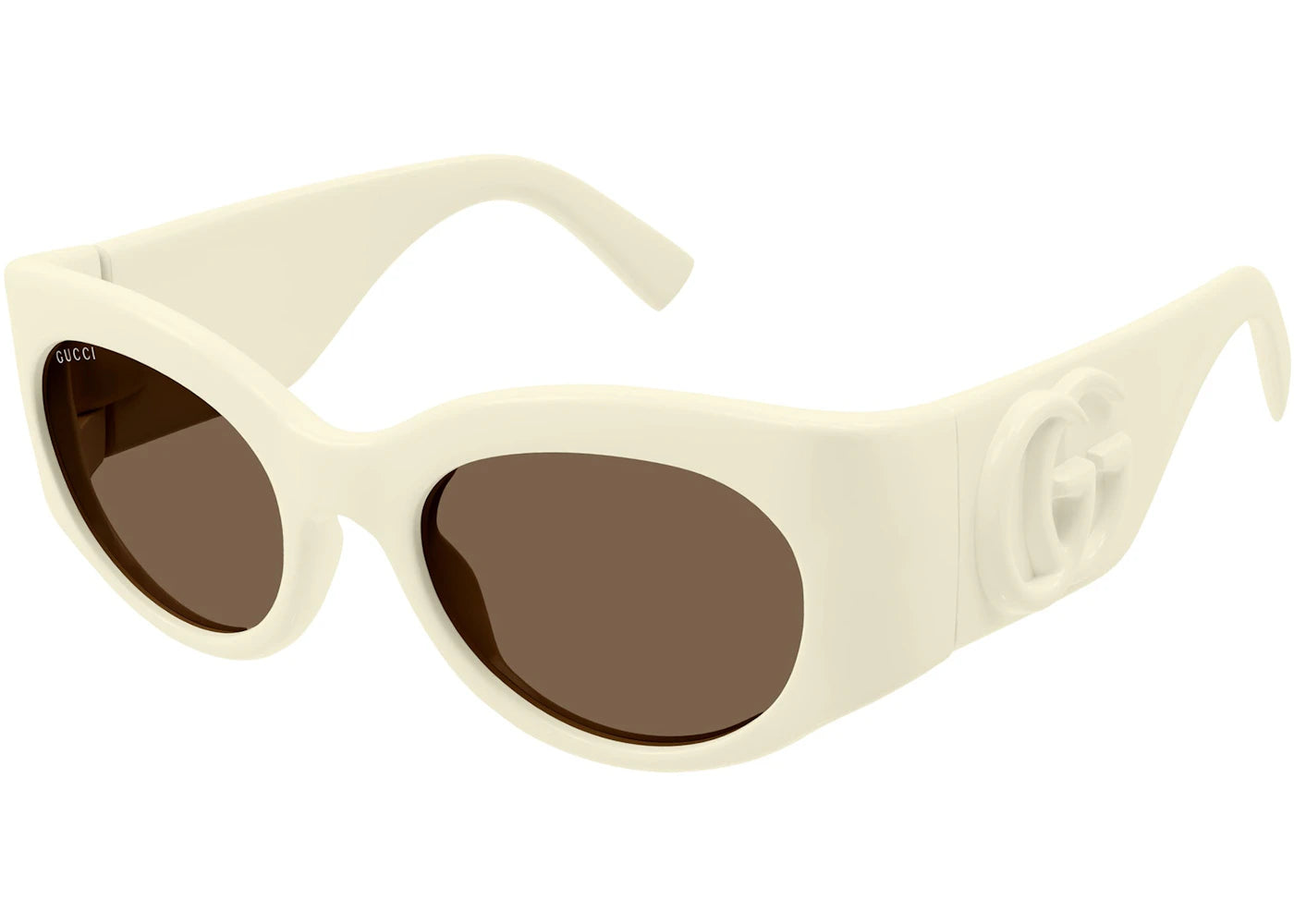 Gucci Oval Sunglasses Ivory/Brown (GG1544S-004)