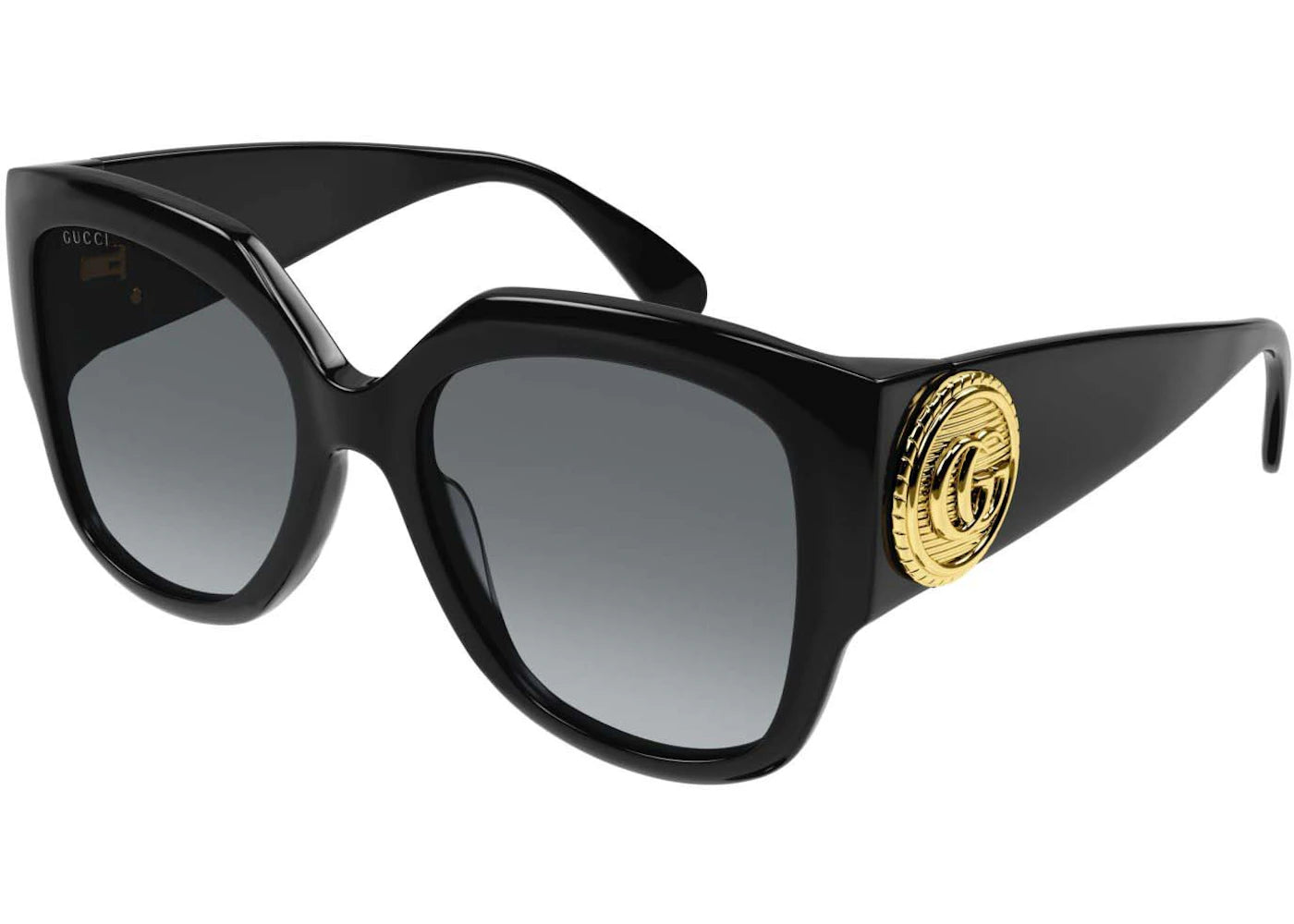 Gucci Oversized Square Frame Sunglasses Black/Grey (GG1407S-001-FR)