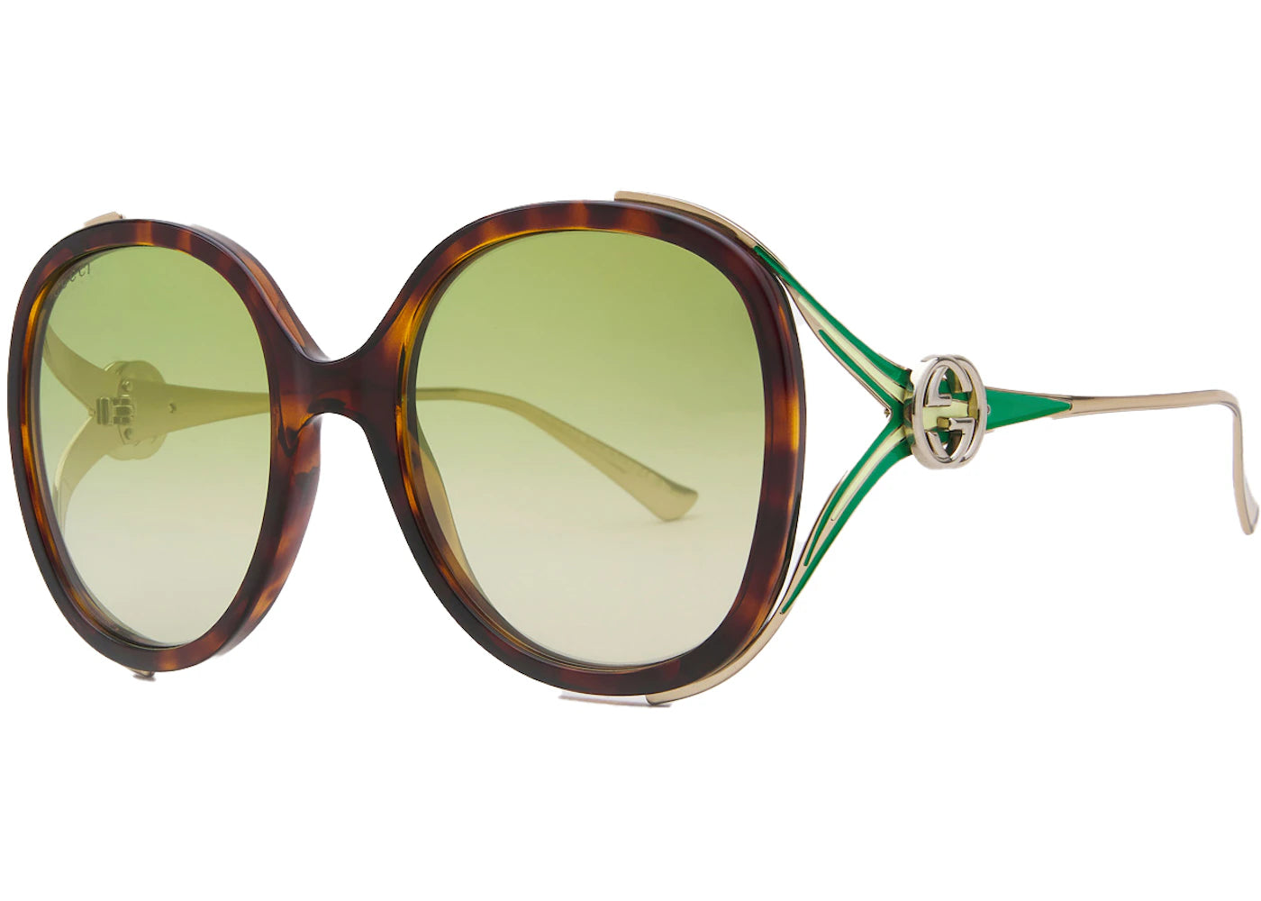 Gucci Oversized Sunglasses Tortise/Green (GG0226S-006-56)