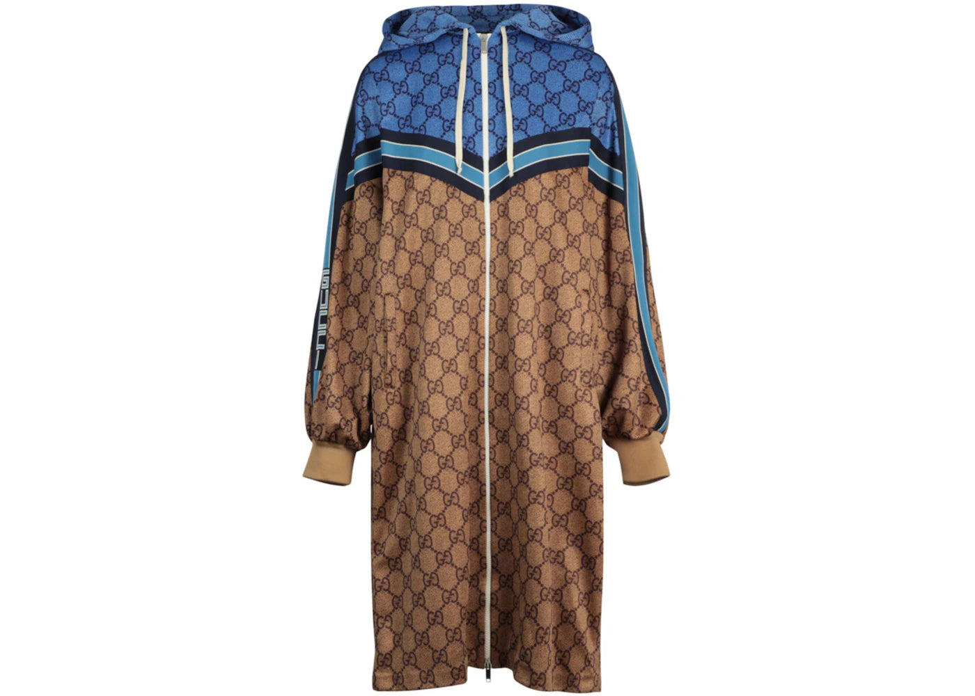Gucci Oversized Technical Jersey Long Jacket Vintage Camel/Multi