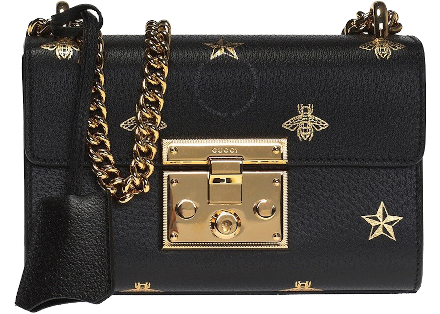 Gucci Padlock Bee Star Shoulder Bag Small Black