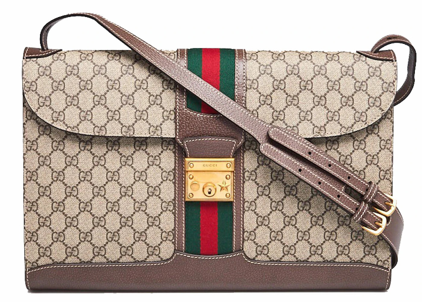 Gucci Padlock Messenger GG Supreme Web Beige/Ebony