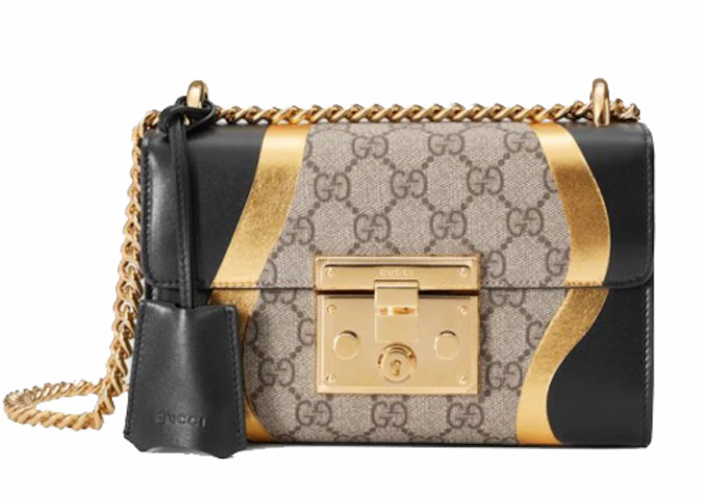 Gucci Padlock Shoulder Bag GG Supreme Small Beige/Black/Gold