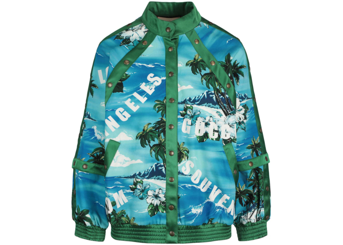 Gucci Palm Tree Bomber Jacket Light Blue