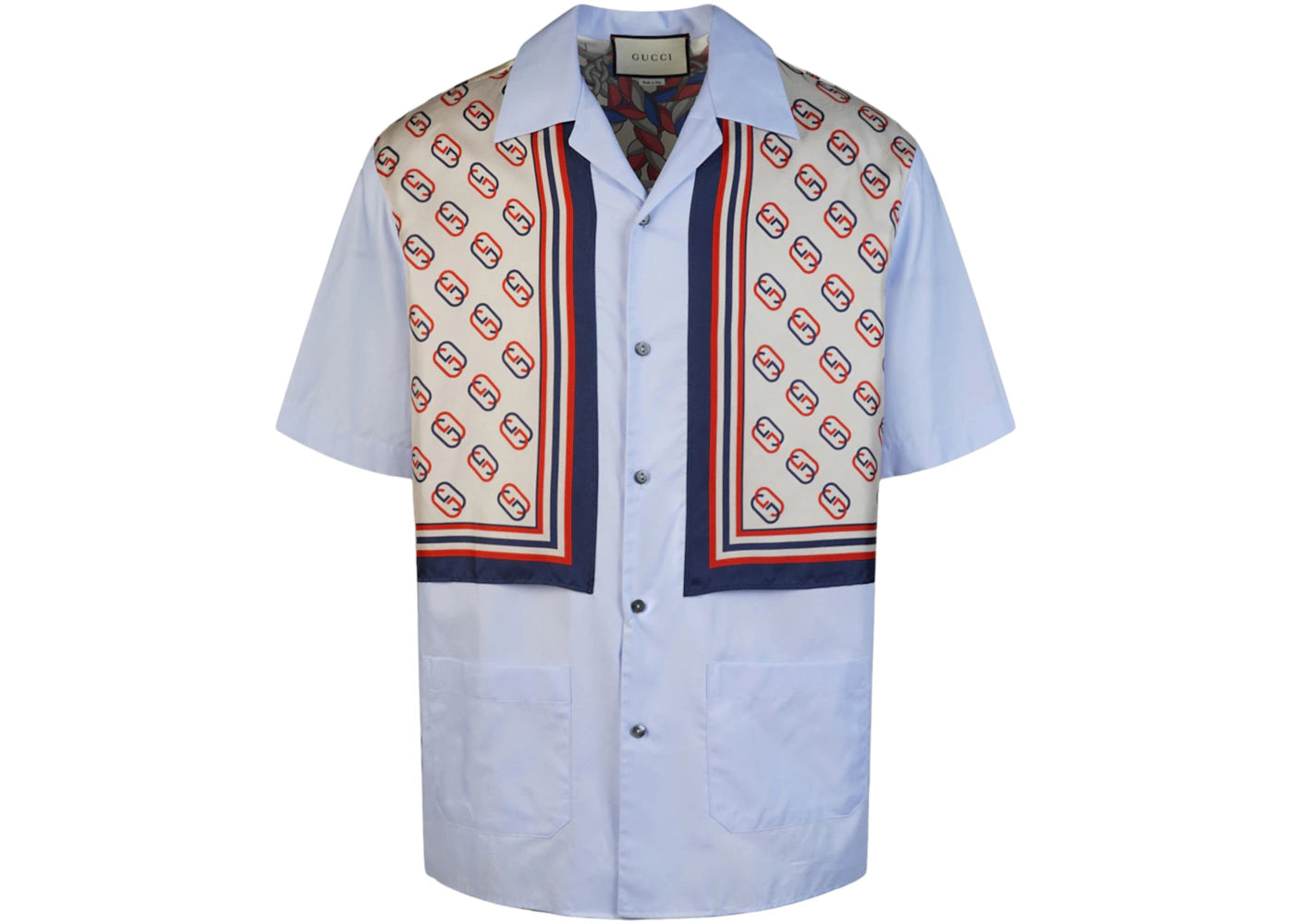 Gucci Patch Pocket Shirt Baby Blue Mix