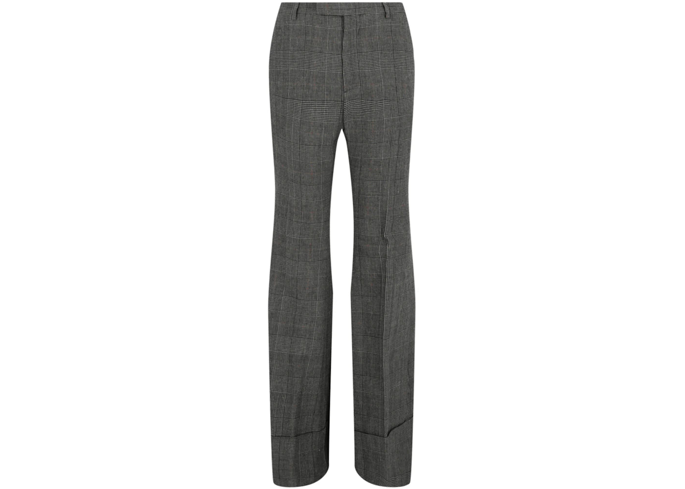 Gucci Plaid Flared-Leg Trousers Grey Beige