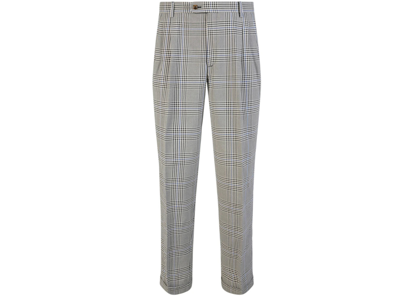 Gucci Pleated Prince of Wales Checked Trousers Grey Black