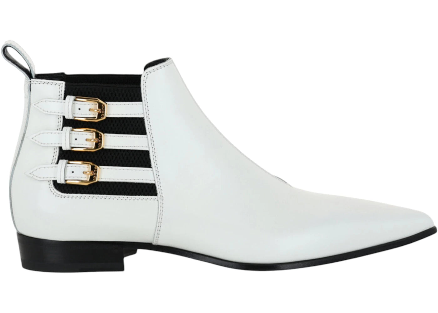 Gucci Pointed Side Buckle Ankle Boots White (Women's)