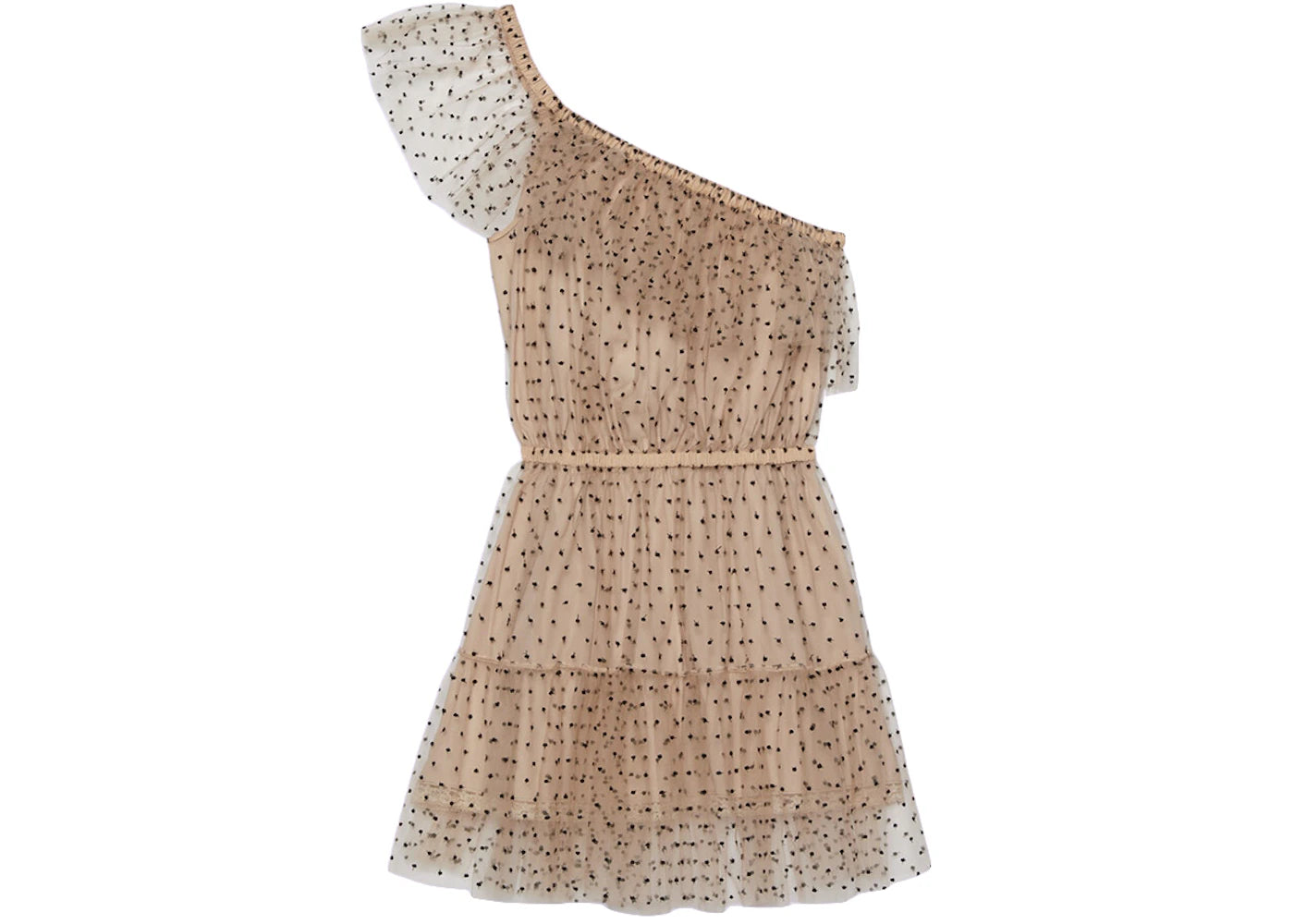 Gucci Polka Dot Sleeveless Tulle Dress Beige/Black