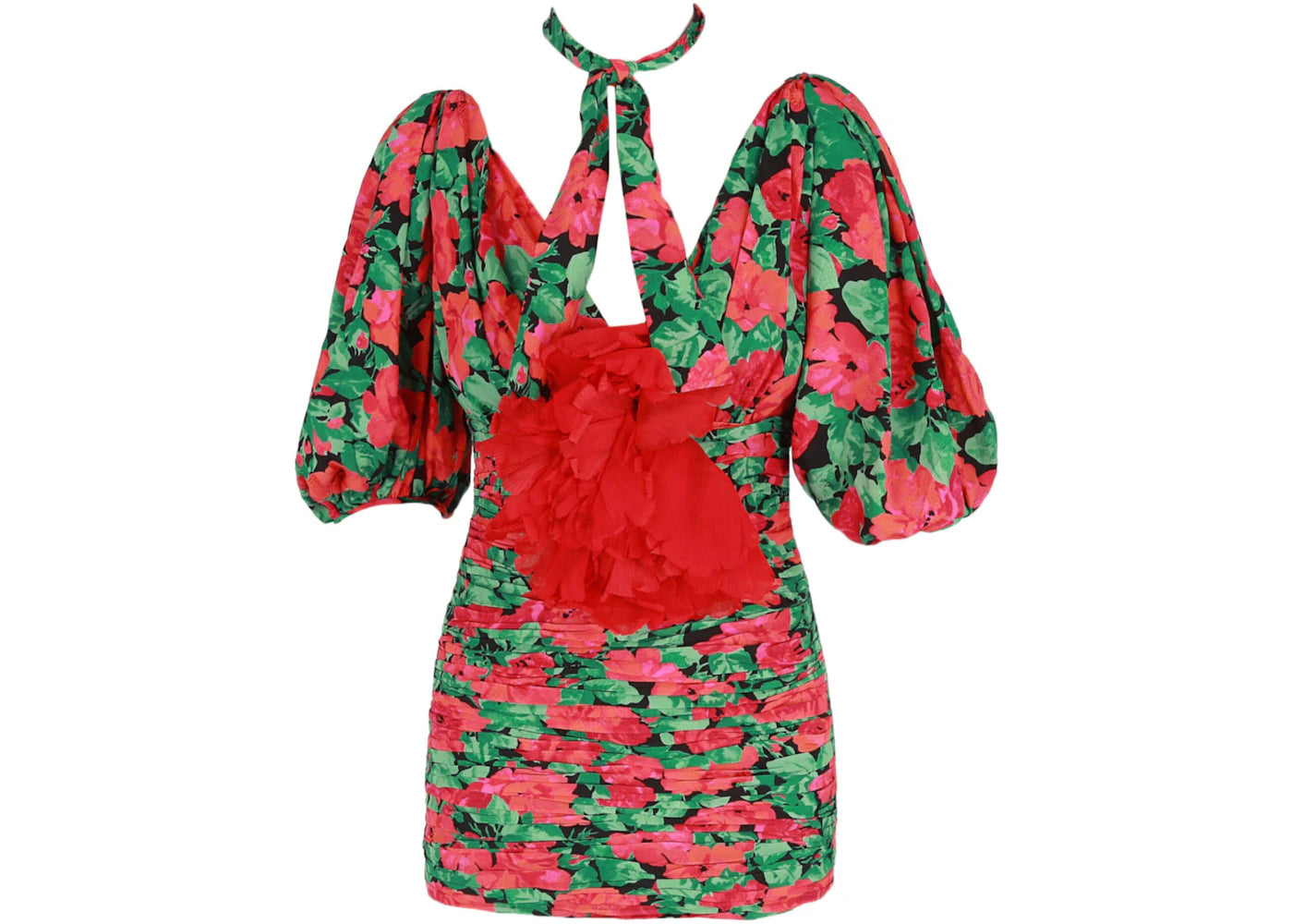 Gucci Poppy Flower Print Blouse Red Flower Print