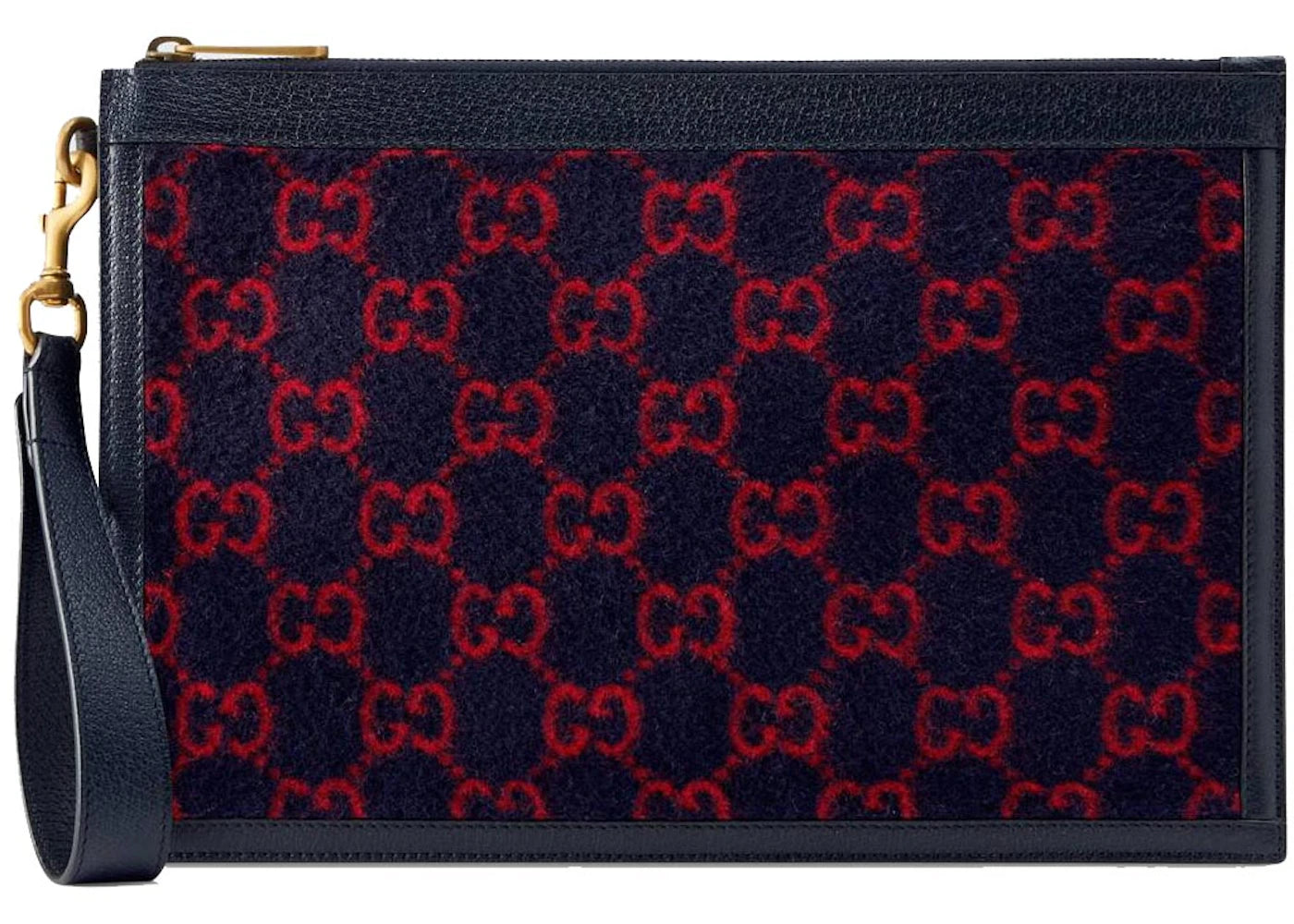 Gucci Pouch 6 Slot GG Wool Blue/Red