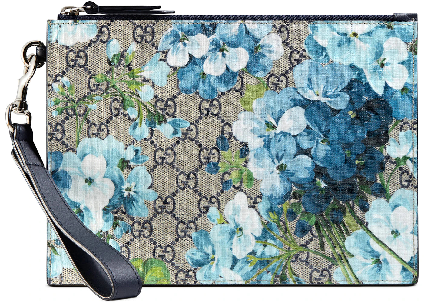 Gucci Pouch Blue Blooms Beige/Ebony