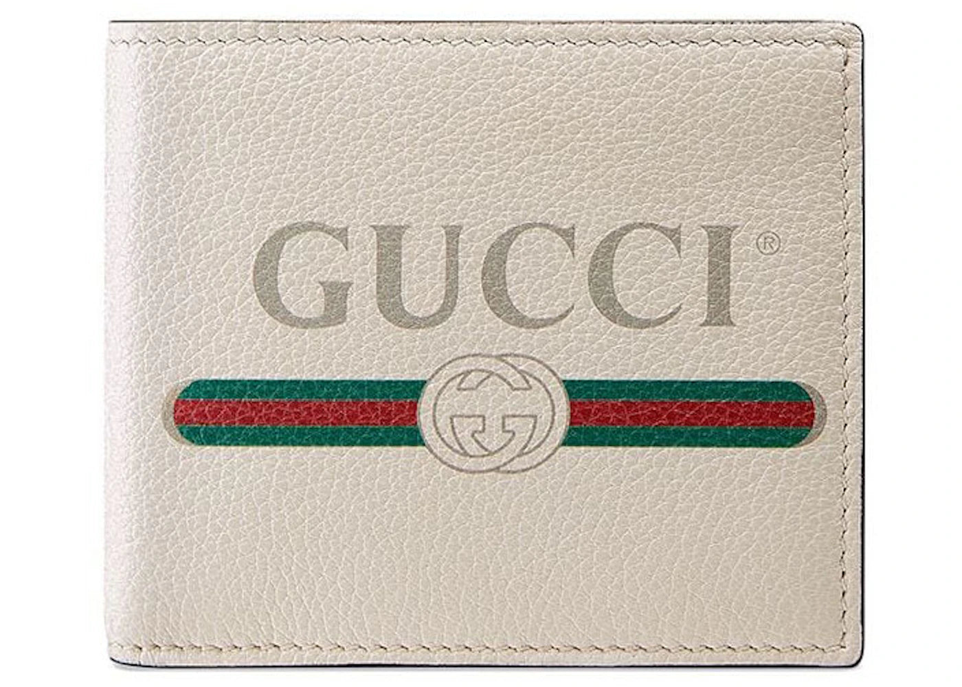 Gucci Print Bifold Wallet Leather (8 Card Slots) White