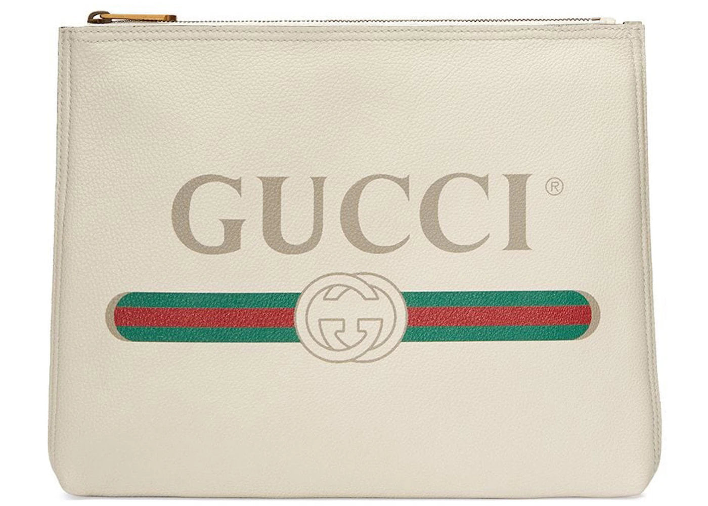 Gucci Print Portfolio Leather Medium White