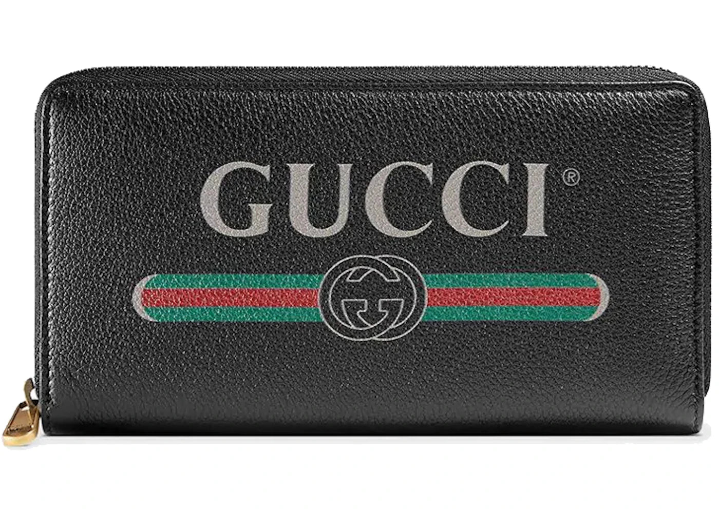 Gucci Print Zip Around Wallet Black