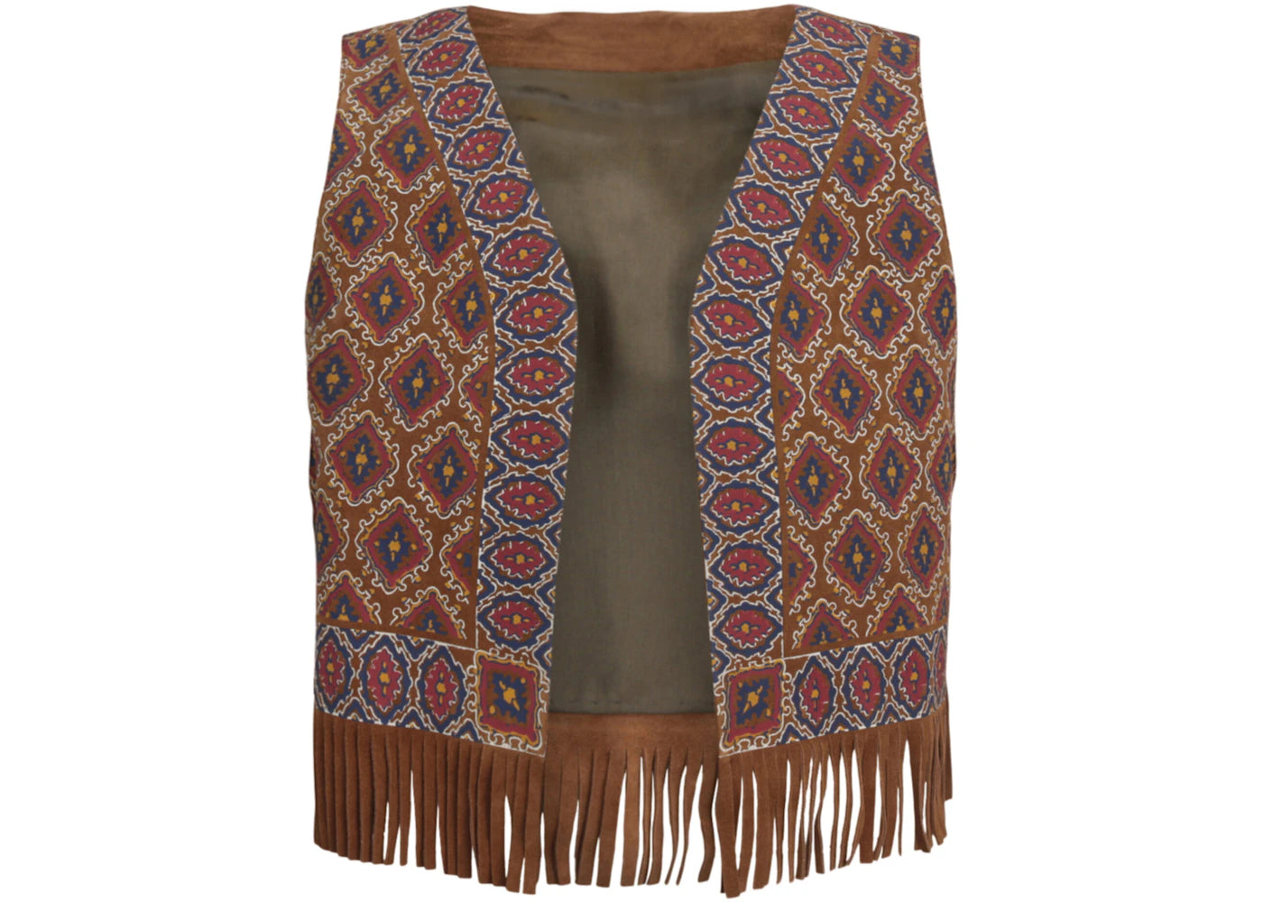 Gucci Printed Suede Vest Medium Brown