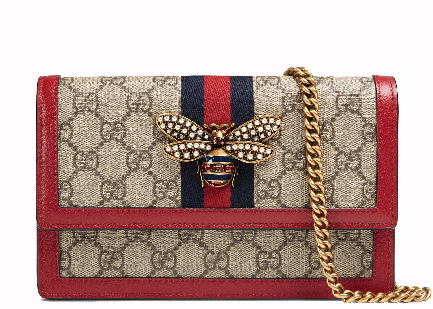 Gucci Queen Margaret Mini Bag GG Supreme Beige/Red