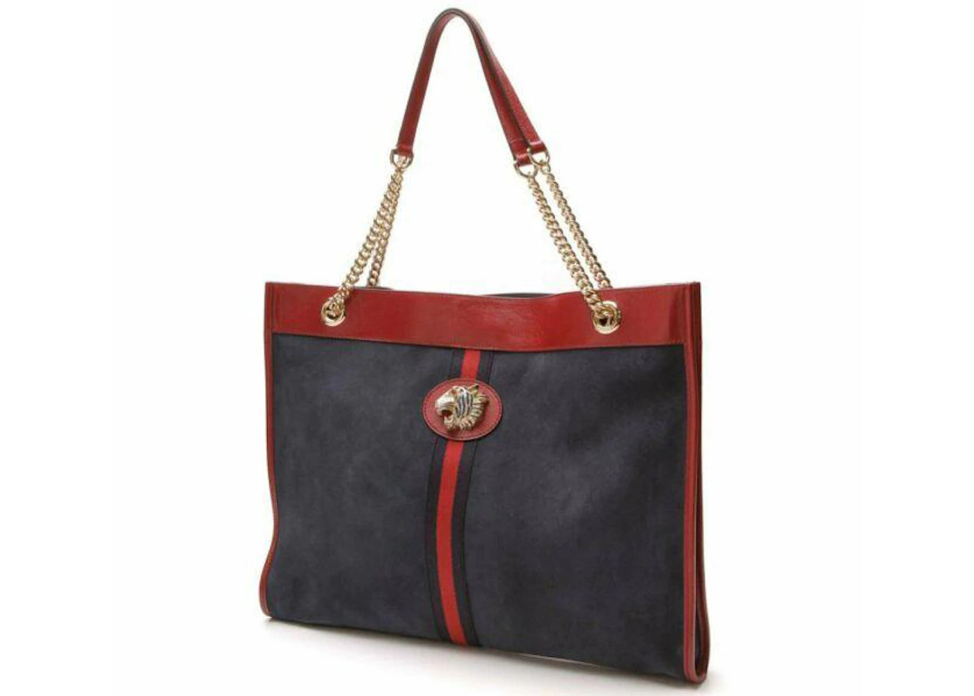 Gucci Rajah Suede Tote and Pouch Set Navy