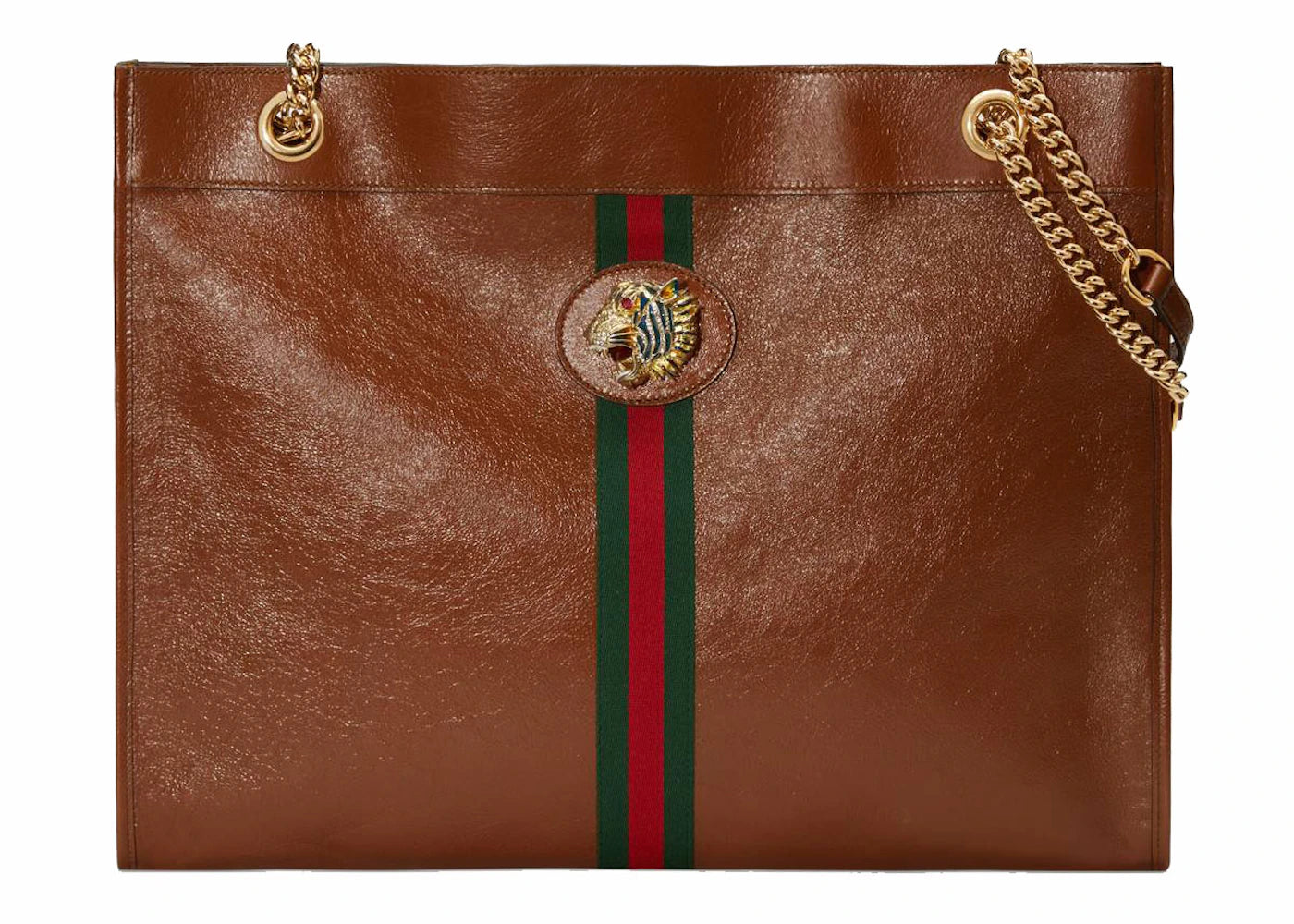 Gucci Rajah Tote Leather Large Brown