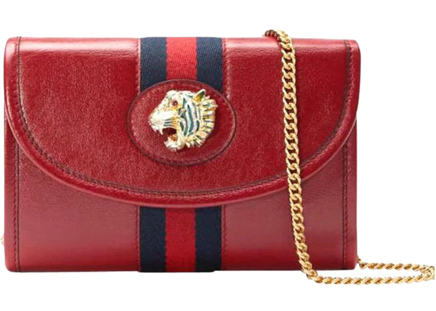 Gucci Rajah Web Stripe Crossbody Bag Small Red