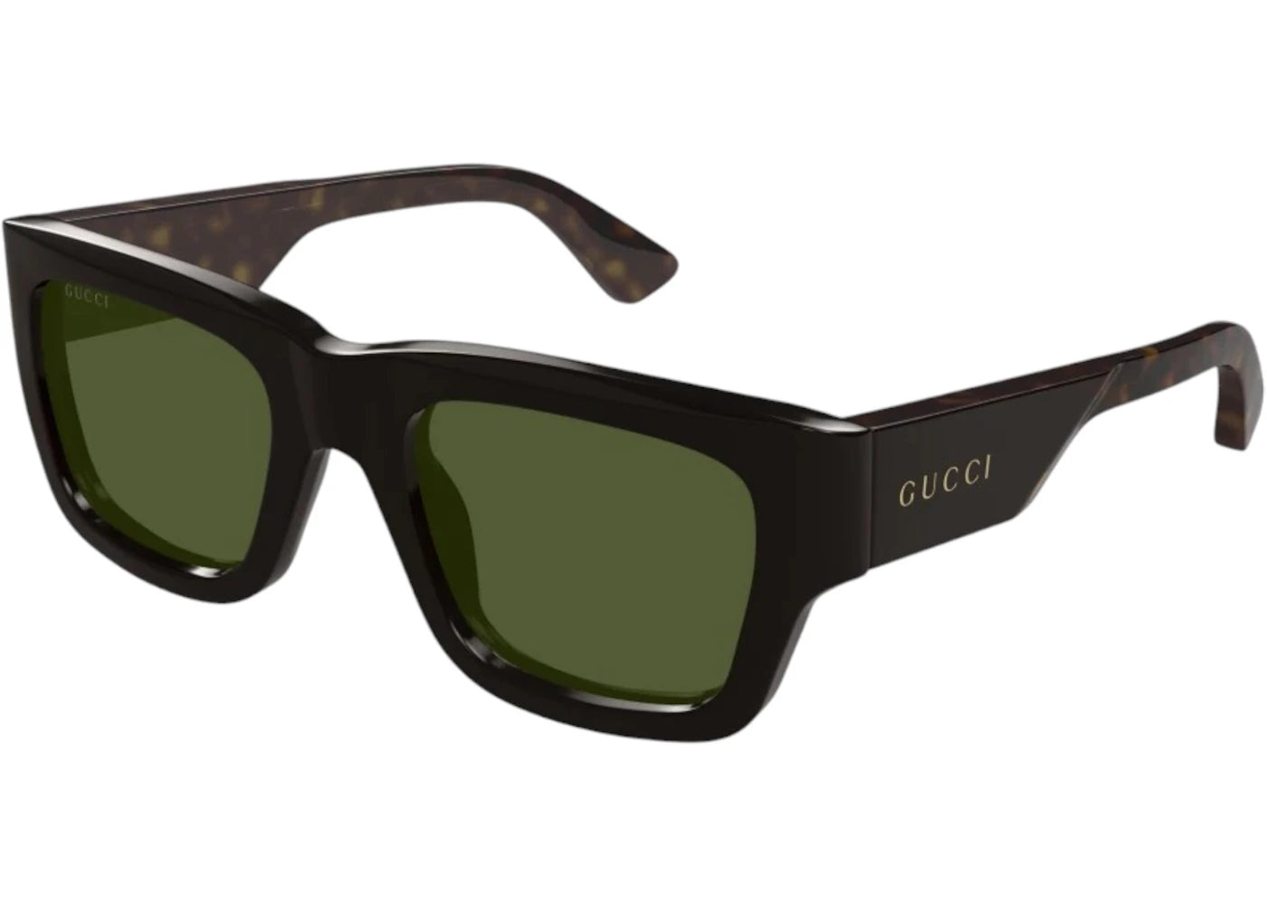 Gucci Rectangle Sunglasses Brown Havana Green (GG1668S-004-FR)