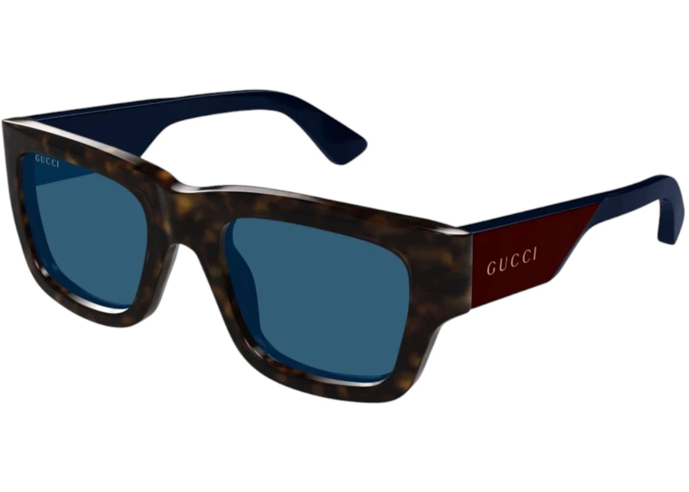 Gucci Rectangle Sunglasses Havana Red Blue (GG1668S-002-FR)