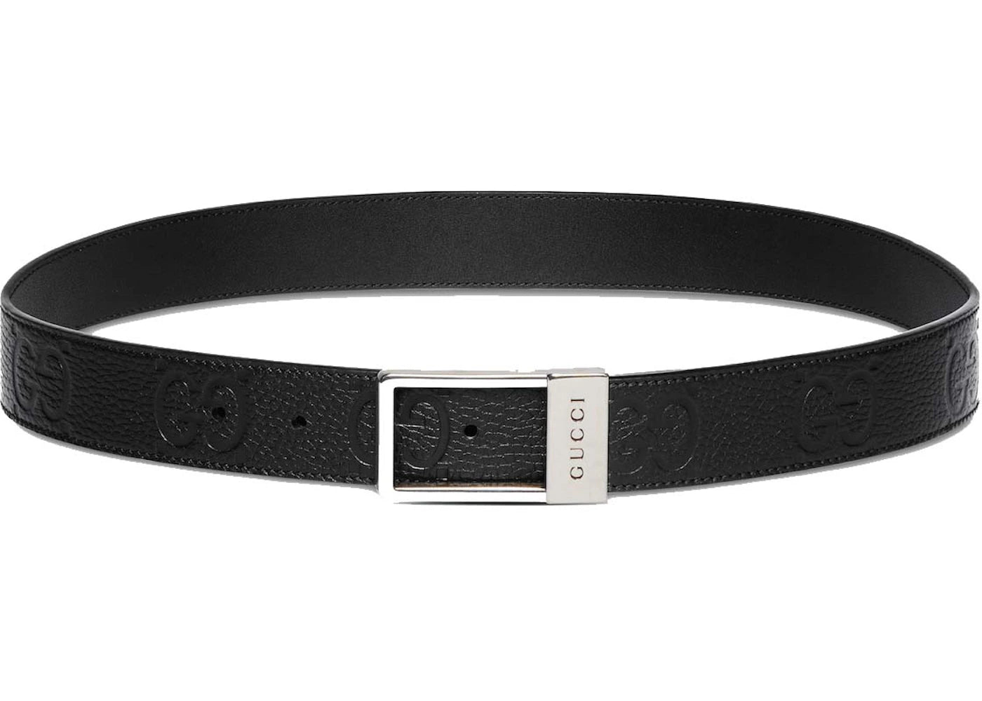 Gucci Rectangular Buckle GG Belt Black