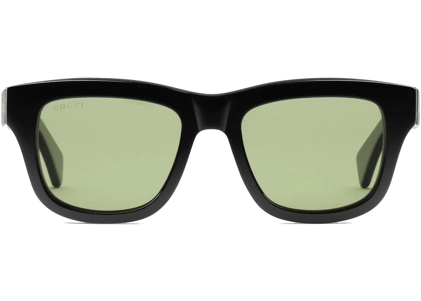 Gucci Rectangular Frame Sunglasses Black/Green (691371 J1696 1030)