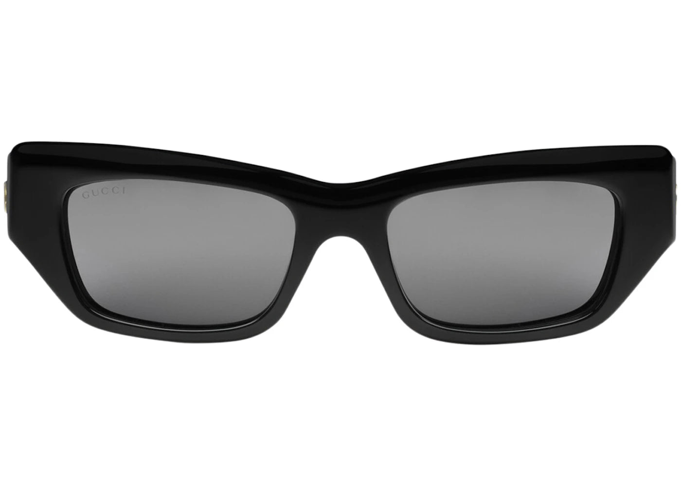 Gucci Rectangular-Frame Sunglasses Black/Silver (733383 J0740 1081)