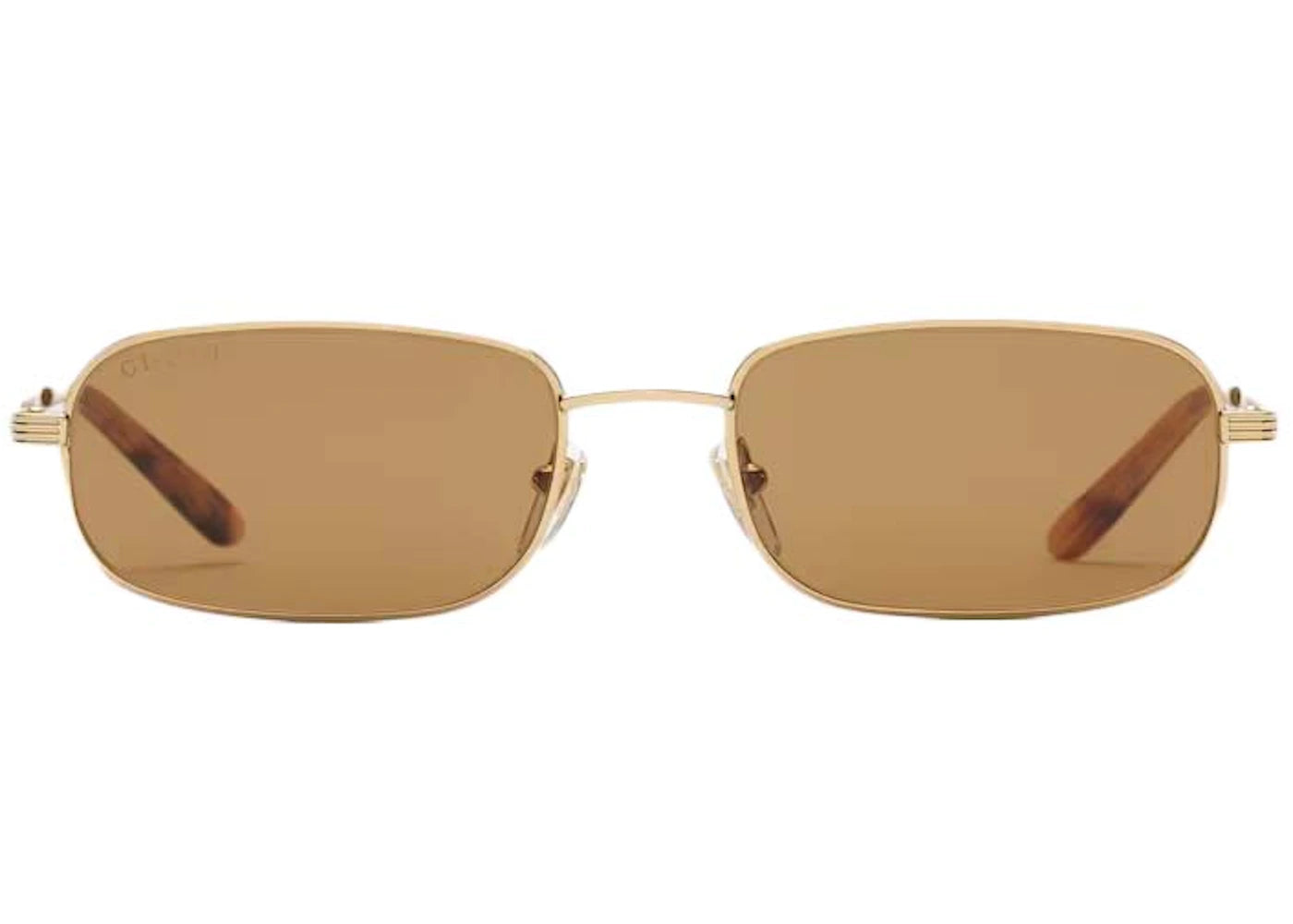 Gucci Rectangular Frame Sunglasses Brown/Gold-tone Metal (755272 I3330 8023)