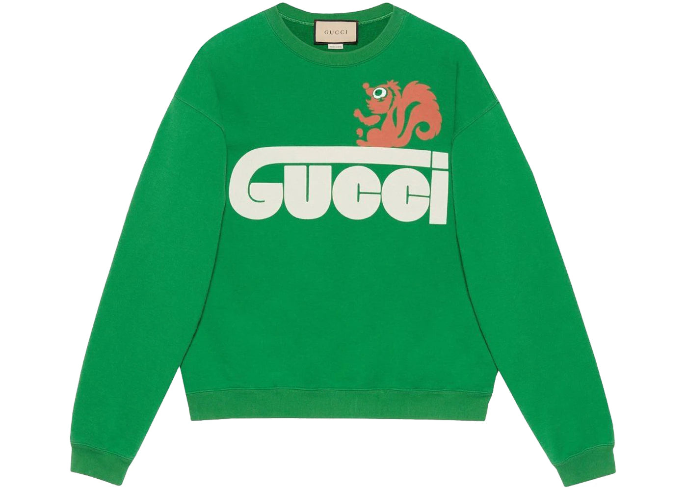 Gucci Retro Gucci Skunk-Print Sweatshirt Grass Green