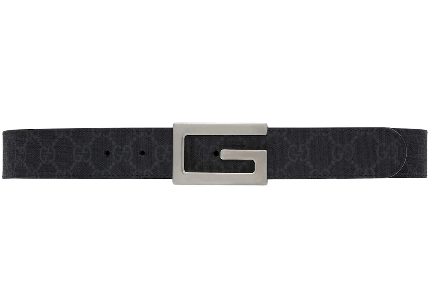 Gucci Reversible Belt with Square G Buckle GG Supreme Black