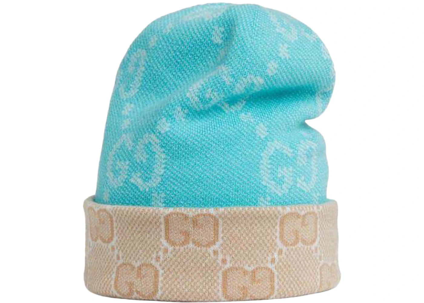 Gucci Reversible GG wool Beanie Light Blue
