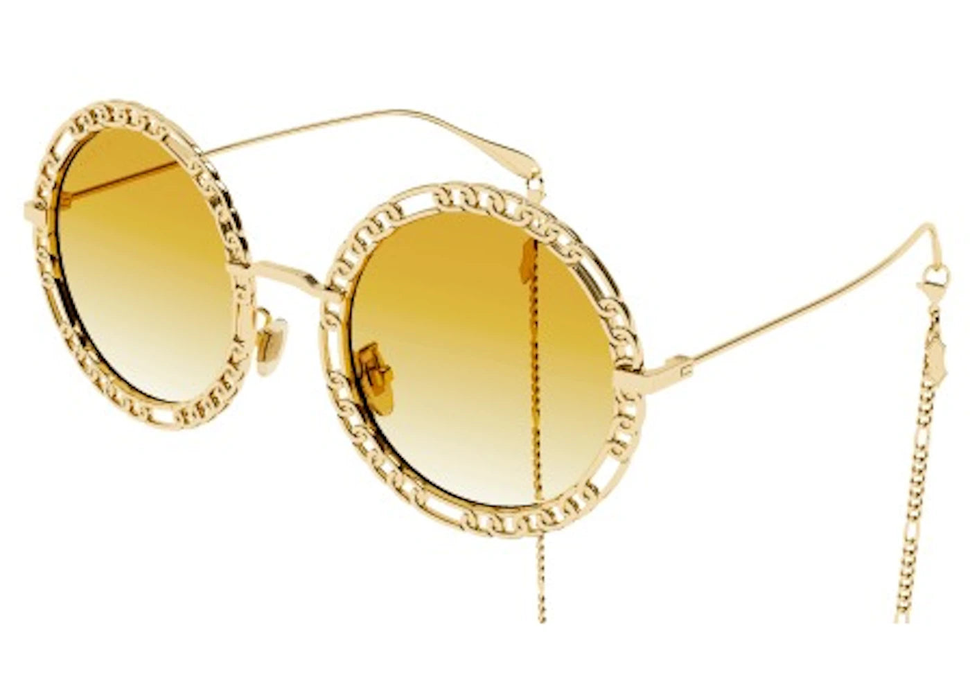 Gucci Round Chain Sunglasses Gold/Yellow (GG1113S-001)