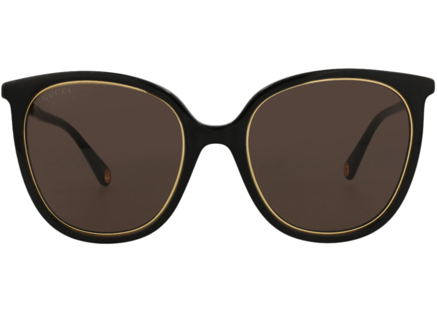 Gucci Round-Frame Acetate Sunglasses Black Black Brown (GG1076S-30012794-002)