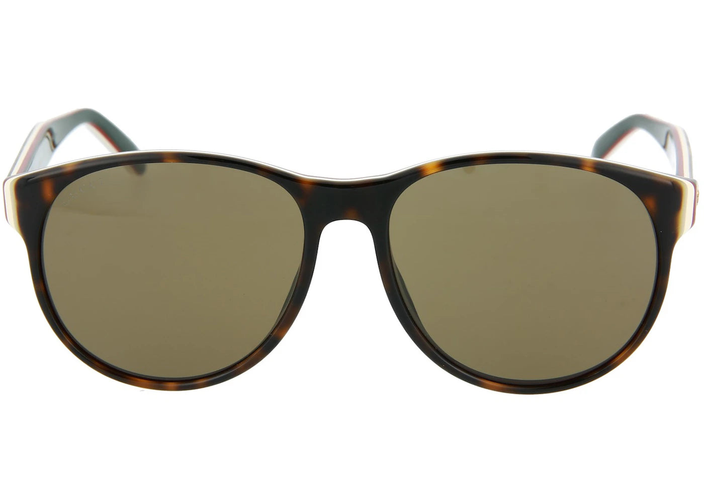 Gucci Round Frame Acetate Sunglasses Shiny Metalic Havana/White/Red/Green (GG0271S-30002360-002-20781)