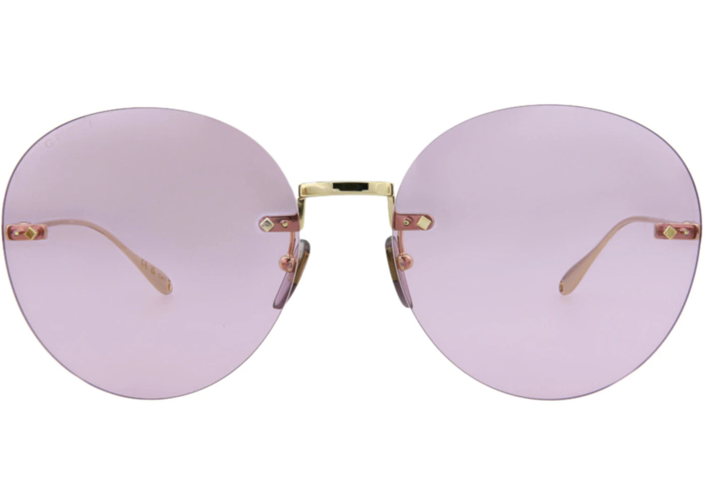 Gucci Round-Frame Metal Sunglasses Gold Gold Pink (GG1149S-30012724-005)