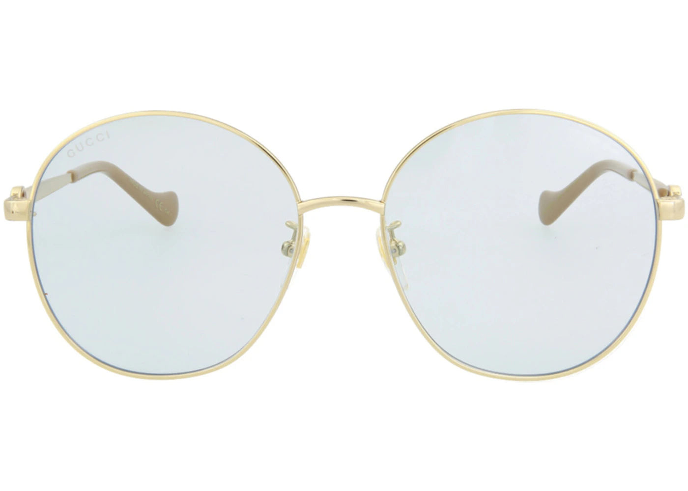 Gucci Round-Frame Metal Sunglasses Gold/Light Blue (GG1090SA-30012970-004-70313)