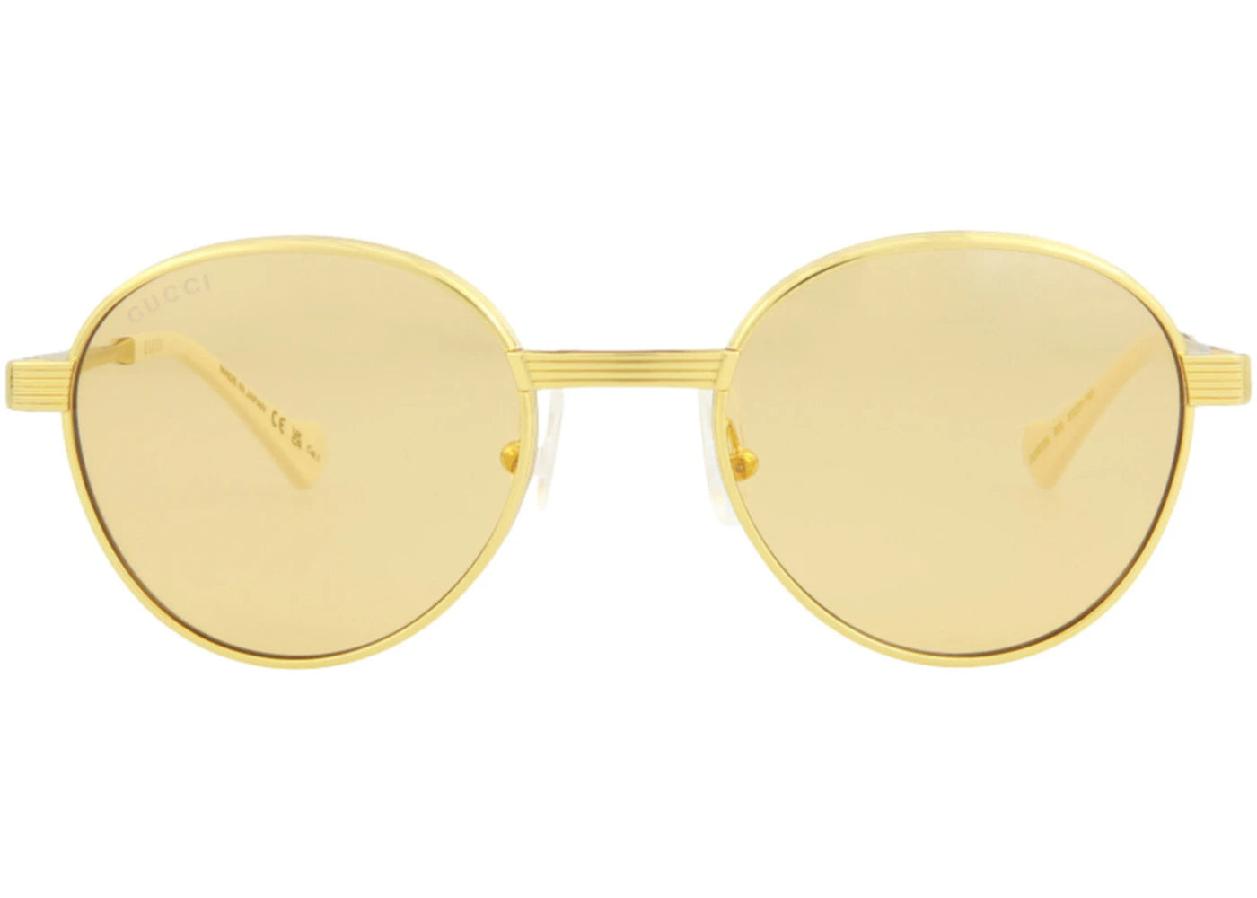 Gucci Round-Frame Metal Sunglasses Gold/Yellow (GG0872S-30009887-005-70052)