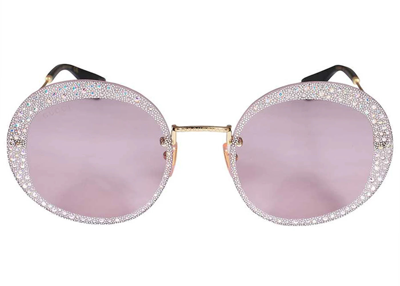 Gucci Round Frame Sunglasses Gold/Crystal (663744 I3330 8052)