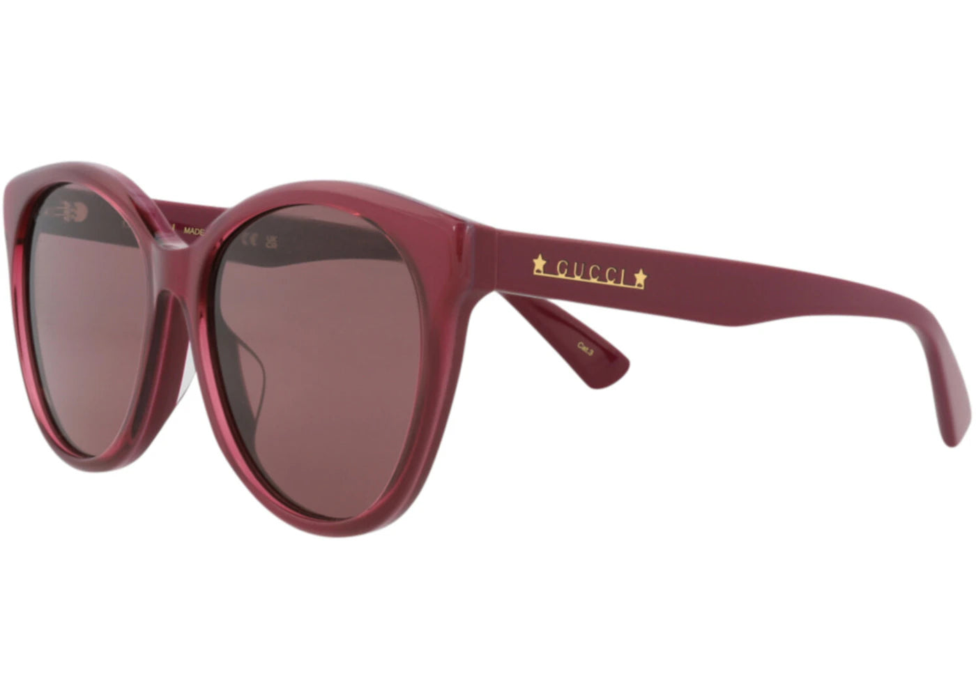 Gucci Round Oval Sunglasses Burgundy Burgundy Red (GG1171SK-30013428-004)