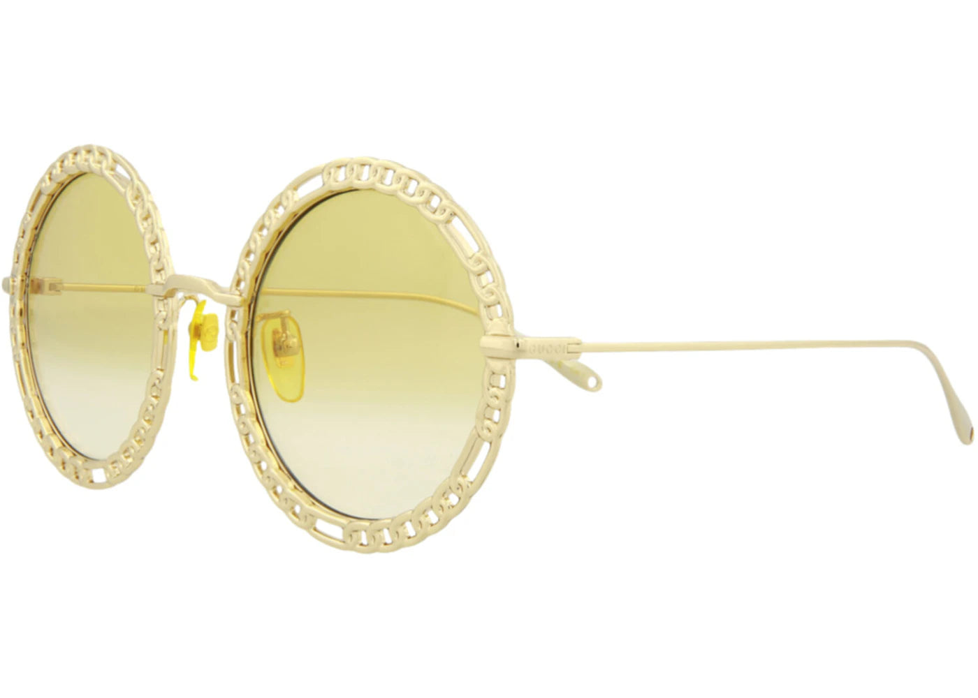 Gucci Round Oval Sunglasses Gold/Gold/Yellow (GG1113S-30013070-001)