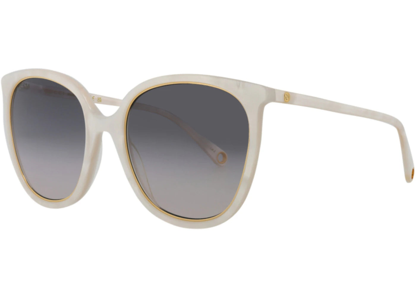 Gucci Round Oval Sunglasses White/White/Grey (GG1076S-30012794-003)