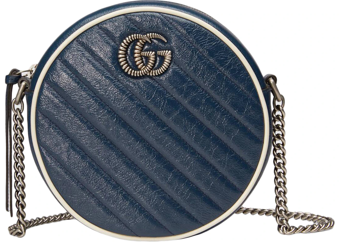 Gucci Round Shoulder Bag GG Marmont Mini Blue